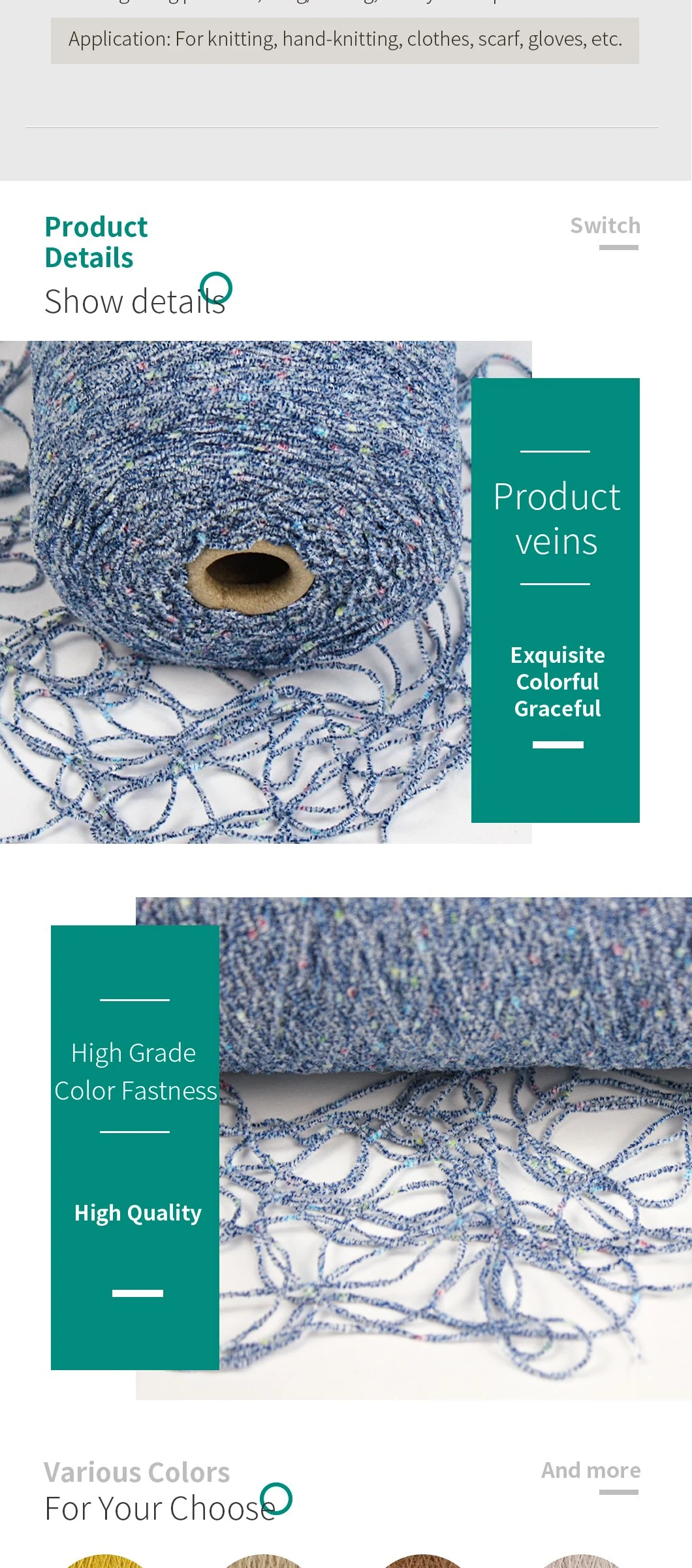 Kingeagle Yarn Manufacturer Space Dye Chenille Chunky Yarn for Knitting