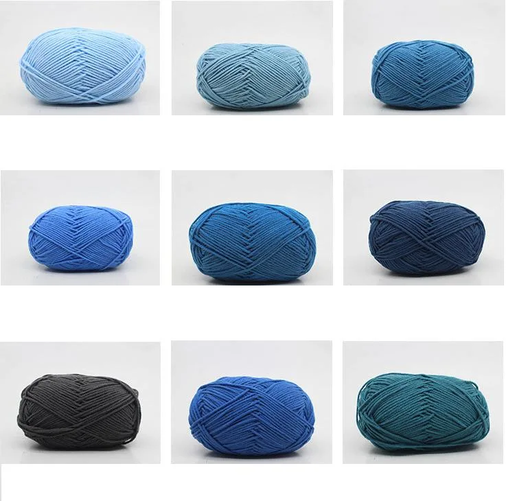 Wool Machine Cotton Black Knitting POM Poms Carpet Handmade Cashmere Printing Acrylic-Yarn- Blend Knitted 52 Milk Acrylic Yarn