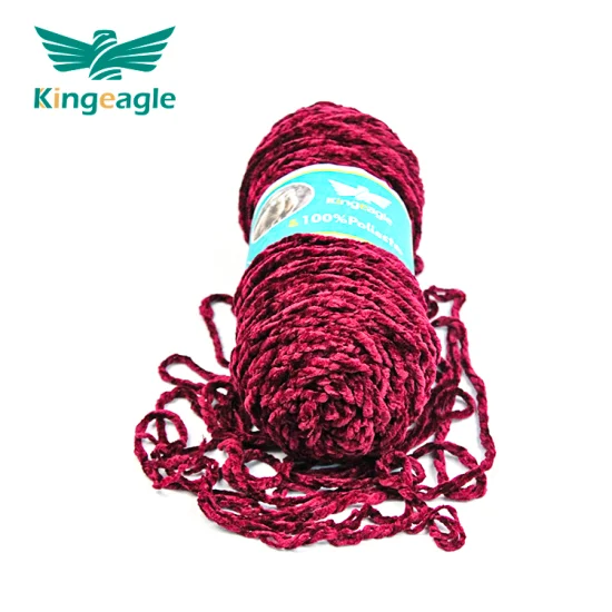 Kingeagle Fabrik-Direktverkauf, 100 % Polyester, rotes Fancy-Chenille-Grobgarn