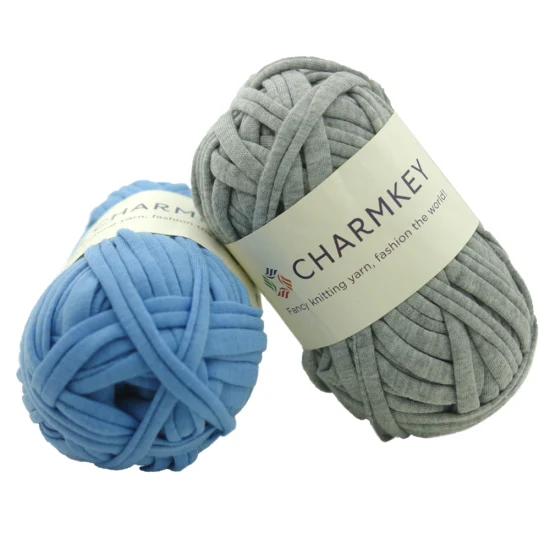 Charmkey weiches Polyester-Fantasiegarn, 400 g, 500 g, T-Shirt-Garn, Baumwollgarn, Handstricktasche